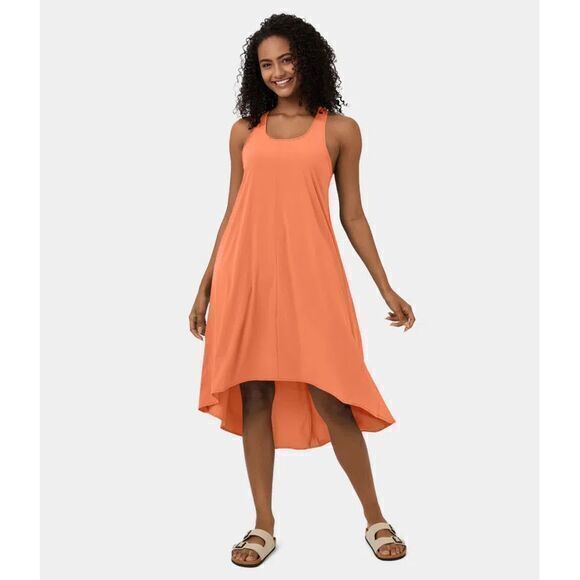 Halara Breezeful™ Backless Racerback Side Pocket High Low Flowy Midi Quick Dry M - Picture 3 of 6
